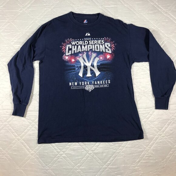 2009 World Series Champions New York Yankees long sleeve T shirt Large - Picture 1 of 4